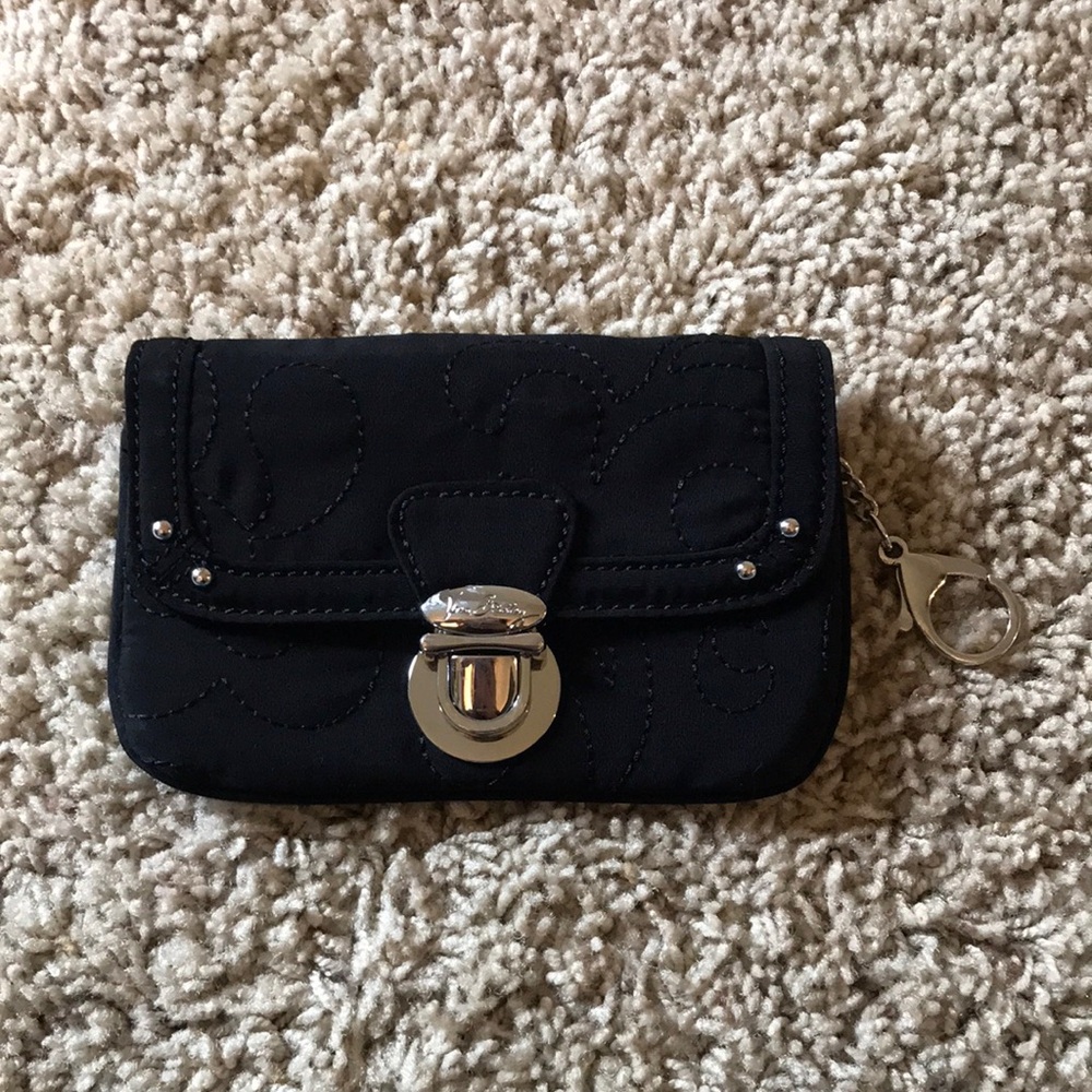 Vera Bradley Black Quilted Keychain Wallet